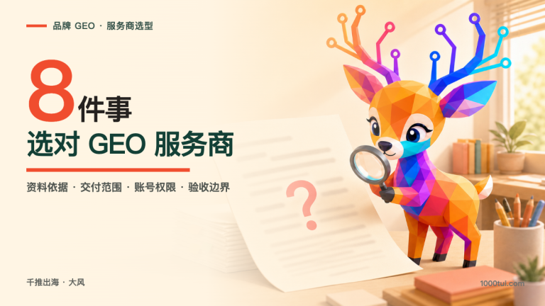 选择GEO服务商前需要核对的8件事